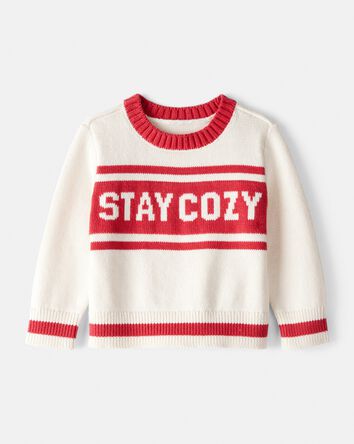 Baby Stay Cozy Sweater - Red/Cream, 