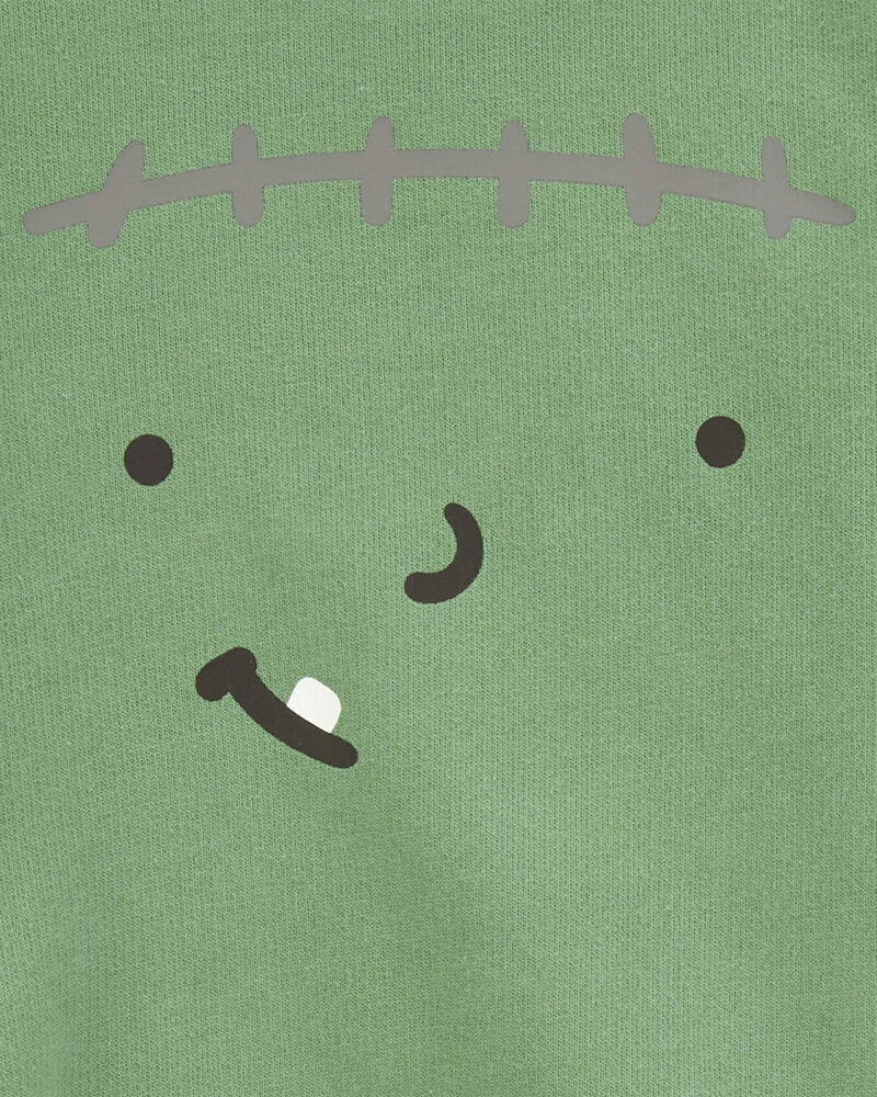 Baby 2-Piece Halloween Frankenstein Outfit Set - Green/Black, image 2 of 3 slides