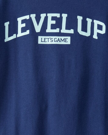 Boys Level Up Long-Sleeve Graphic Tee - Navy, 
