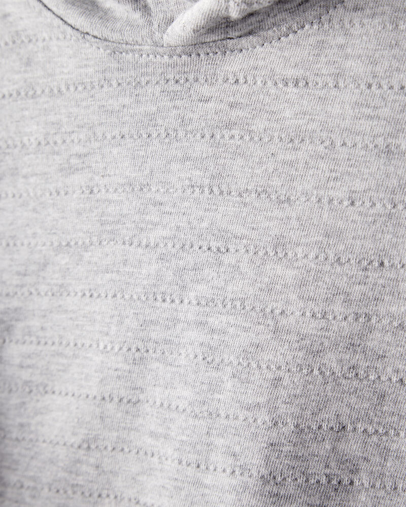 Baby Boy Cotton Long-Sleeve Hooded Top - Grey, image 2 of 3 slides