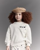 Toddler Hello!' Pullover Sweatshirt - Cream, image 5 of 6 slides