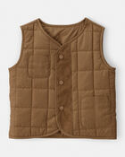Toddler Boy Sleeveless Puffer Vest - Brown, image 1 of 4 slides