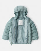 Toddler Packable Hooded Puffer Jacket - Green, image 3 of 5 slides