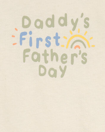 Baby 1st Father's Day Short-Sleeve Bodysuit - Ivory, 