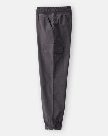 Boys Cotton Fashion Cargo Pants - Dark Grey, 