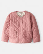 Toddler Girl Quilted Long-Sleeve Fashion Jacket - Pink, image 1 of 5 slides