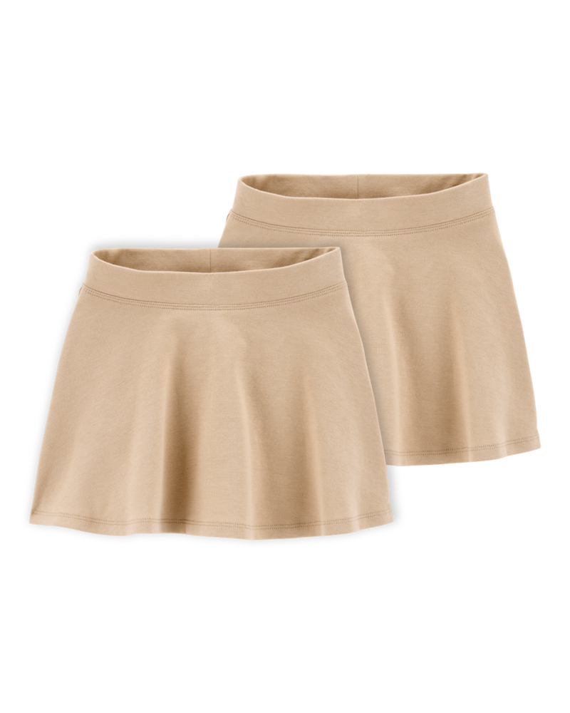 Toddler 2-Pack Ponte Knit Uniform Skirts - Khaki, image 1 of 6 slides
