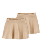 Toddler 2-Pack Ponte Knit Uniform Skirts - Khaki, image 1 of 6 slides