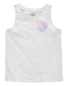 Toddler Girl Heart "Sun Club" Muscle Tank - Heather Grey, image 1 of 3 slides