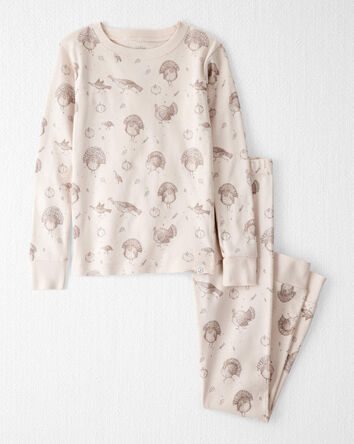 Kid Organic Cotton Pajamas in Turkey Trot Print, 