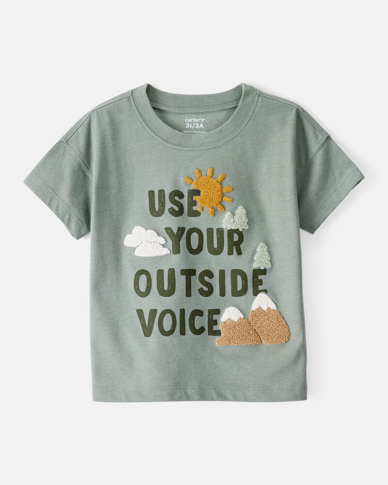 Toddler Boy Outdoor Voice Short-Sleeve Graphic Tee - Green, image 1 of 4 slides