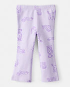 Baby Girl Dog Print Pull-On Flare Stretch Leggings - Purple, image 2 of 4 slides