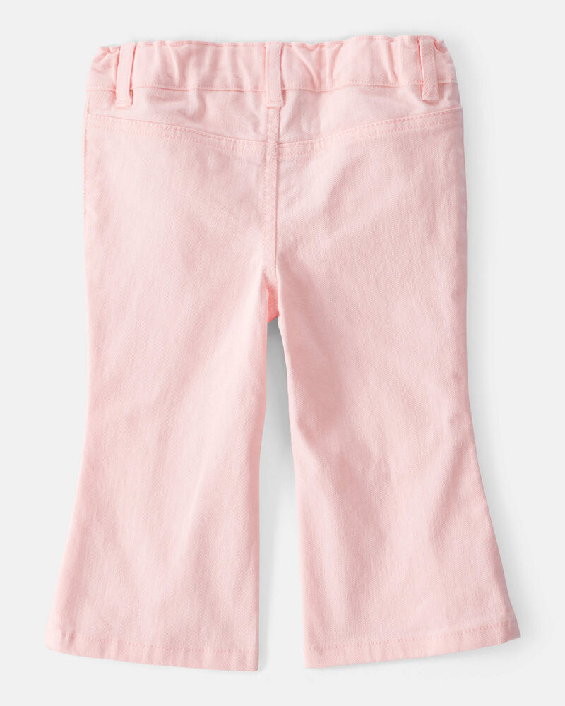 Baby Girl Cotton Flare Pants - Pink, image 2 of 5 slides