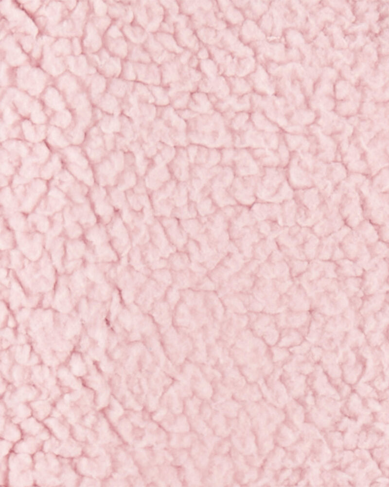 Baby Girl Teddy Fleece Long-Sleeve Jumpsuit - Pink, image 3 of 4 slides