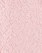 Baby Girl Teddy Fleece Long-Sleeve Jumpsuit - Pink, image 3 of 4 slides