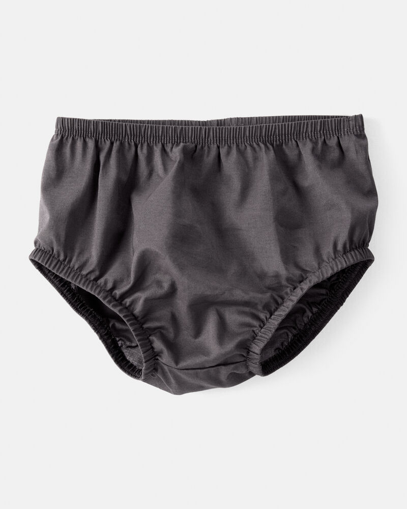 Baby Girl Floral Motif Chambray Long-Sleeve Dress - Grey, image 3 of 6 slides