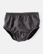 Baby Girl Floral Motif Chambray Long-Sleeve Dress - Grey, image 3 of 6 slides