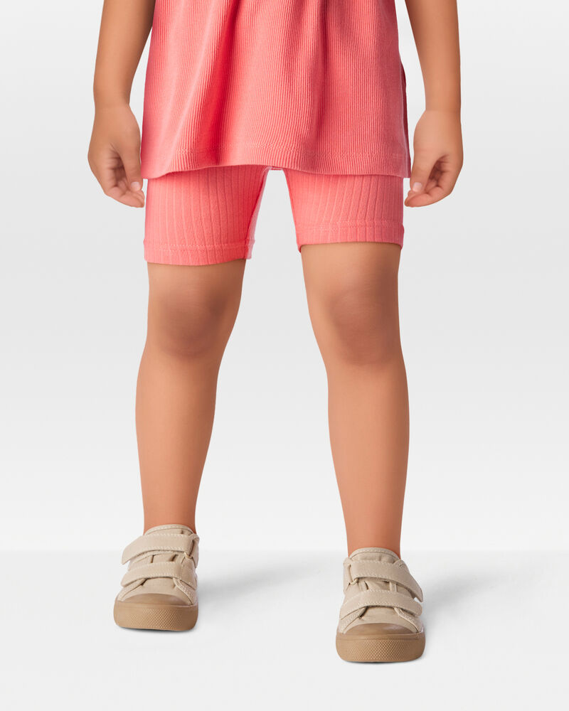 Toddler Girl 2-Pack Organic Cotton Ribbed Pedal Shorts, image 4 of 9 slides
