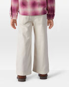Toddler Embroidered Stretch Denim Wide Leg Jeans - Cream, image 4 of 7 slides