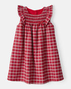 Toddler Girl Plaid Cotton Sleeveless Occasion Dress - Red, image 1 of 5 slides