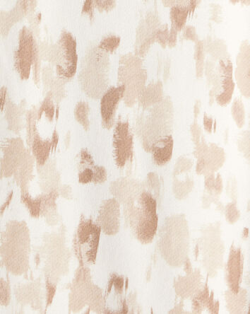 Girls Leopard Print Short-Sleeve French Terry Jumpsuit, 