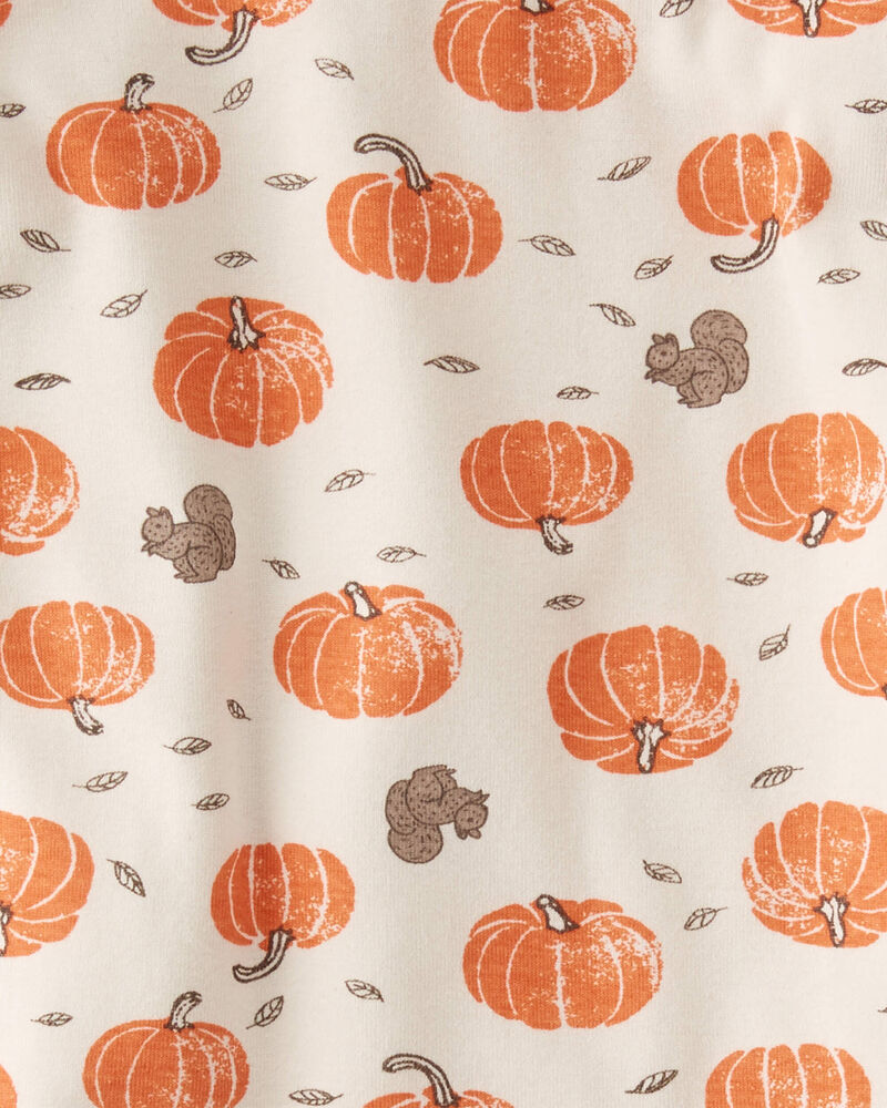 Toddler Organic Cotton Pajamas in Harvest Pumpkins Print, image 3 of 4 slides