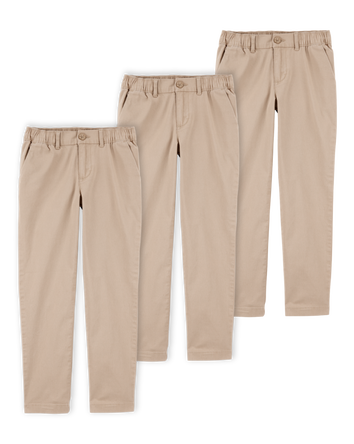 Kid 3-Pack Stretch Chino Uniform Pants - Khaki, 