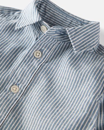 Baby Boy Linen Button-Front Shirt Made with Organic Cotton, 