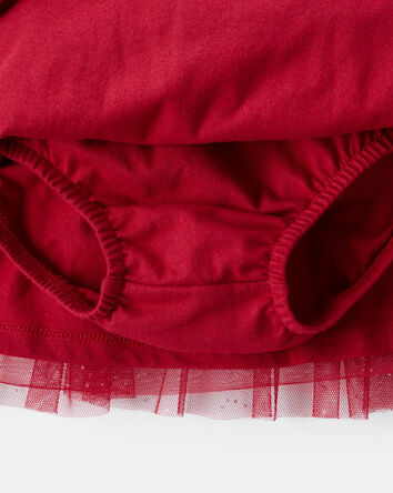 Baby Girl 2-Piece DayDream Fleece Snowflake Print Long-Sleeve Top & Skort Set - Red/Cream, 