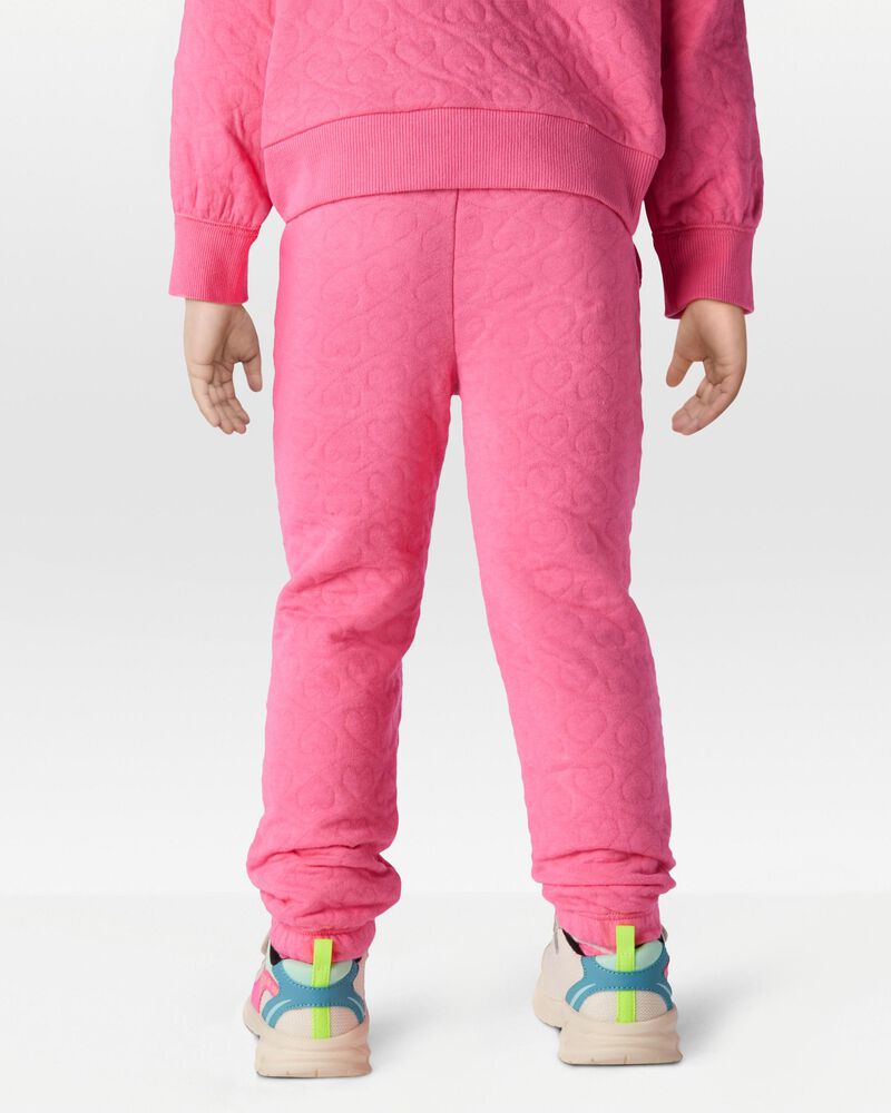 Toddler Heart Pattern Knit Pants - Pink, image 2 of 7 slides