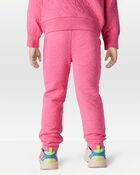 Toddler Heart Pattern Knit Pants - Pink, image 2 of 7 slides