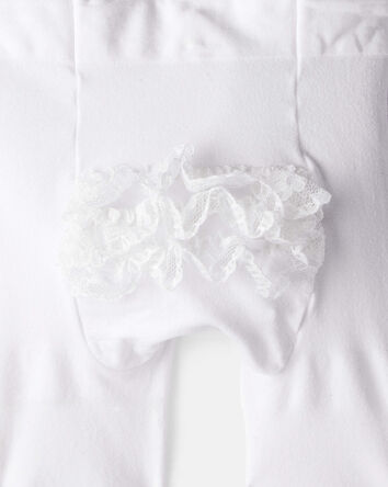 Baby Girl 2-Pack Tights - White, 