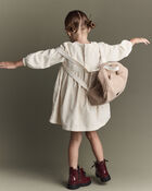 Toddler Girl Long-Sleeve Corduroy Dress - Cream, image 6 of 7 slides