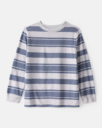 Boys Striped Long-Sleeve Tee - Grey/Navy, 