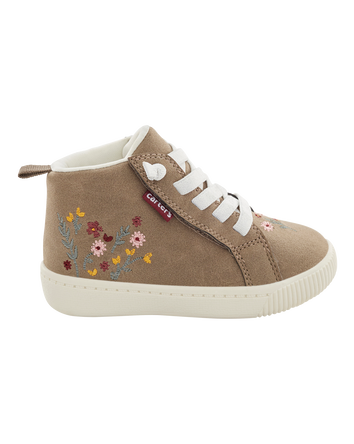 Kid Floral High-Top Sneakers, 