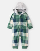 Baby Boy Plaid Print Long-Sleeve Jumpsuit - Plaid, image 1 of 3 slides