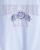 Girls 2-Piece New York Short-Sleeve Graphic Tee & Flare Pants Set - Blue, image 3 of 7 slides