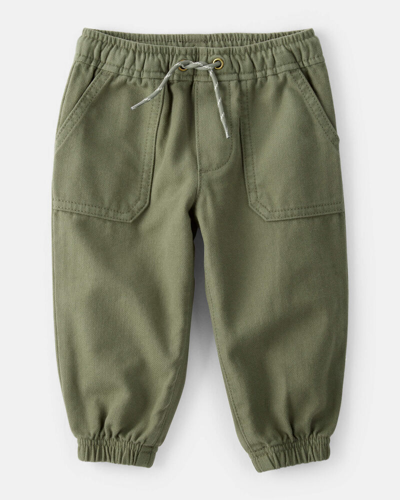 Baby Boy  Herringbone Woven Pull-On Jogger - Green, image 1 of 4 slides