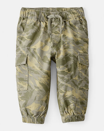 Baby Boy  Cotton Twill Pull-On Cargo Joggers - Camo, 