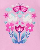 Toddler Girl Butterfly-Print  Long-Sleeve Graphic Tee - Pink, image 2 of 3 slides