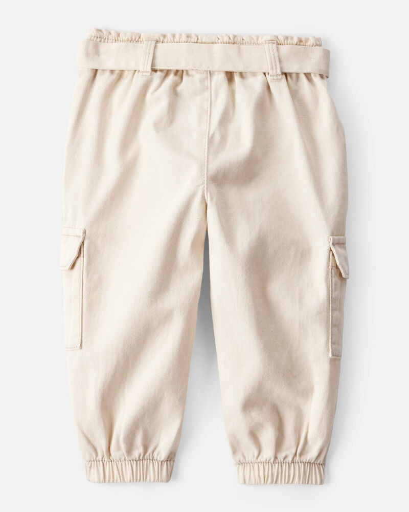 Baby Girl 2-Piece Love to Play Graphic Tee & Cargo Joggers Set - Ivory/Pink, image 6 of 8 slides