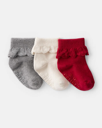 Baby 3-Pack Pointelle Ankle Socks, 