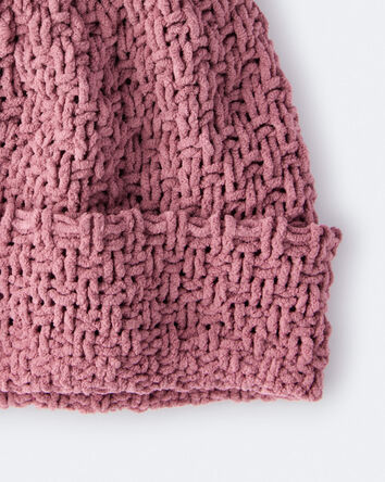 Toddler Girl Pom Pom Beanie - Burgundy, 