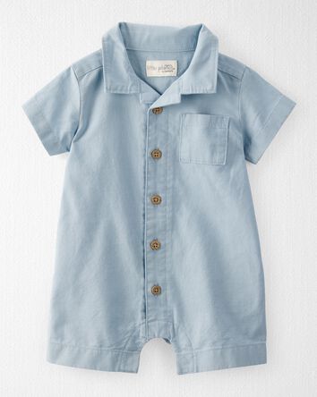 Baby Linen Romper Made with Organic Cotton, 