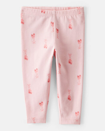 Baby Girl Cotton Ballerina Stretch Leggings - Pink, 