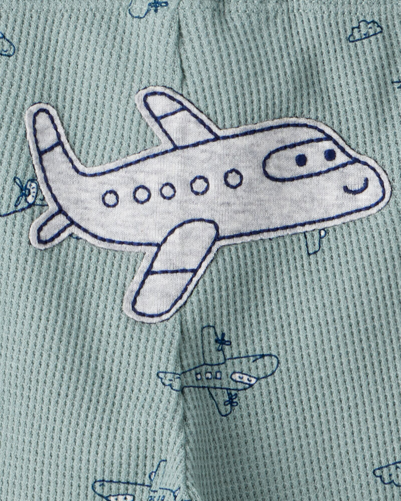 Baby Boy 3-Piece Airplane Print Long-Sleeve Bodysuit & Pant Set - Blue, image 4 of 6 slides