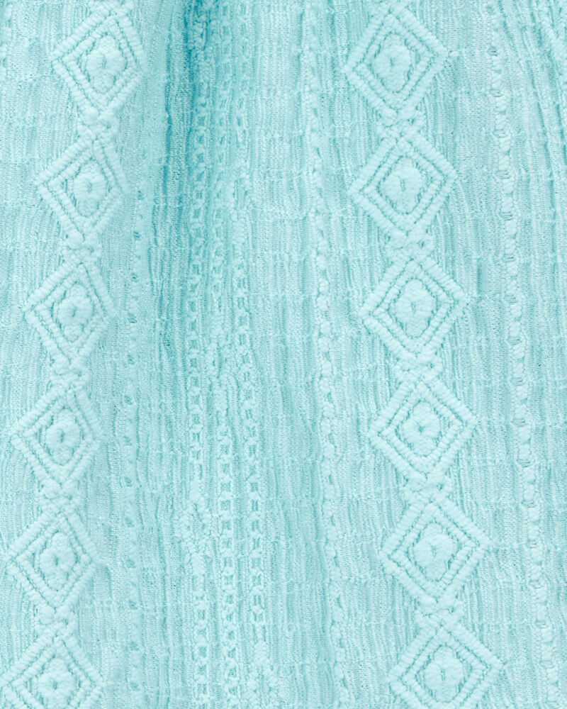 Kid 2-Piece Ruched Textured Tank & Pull-On Smocked Shorts Set - Blue, image 7 of 7 slides