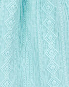 Kid 2-Piece Ruched Textured Tank & Pull-On Smocked Shorts Set - Blue, image 7 of 7 slides