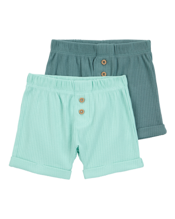 Baby 2-Pack Pull-On Shorts - Blue, 