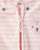 Baby Girl Deer Loose Fit Long-Sleeve Sleep & Play Pajamas - Pink, image 3 of 5 slides